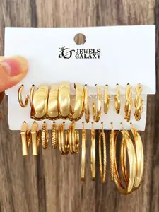 Jewels Galaxy Contemporary Half Hoop Earrings