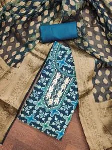 KIMISHA Embellished Organza Unstitched Dress Material