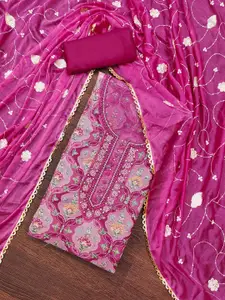 KIMISHA Embellished Organza Unstitched Dress Material