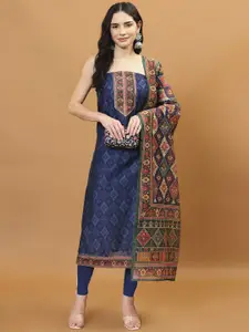 Meena Bazaar Printed Art Silk Unstitched Dress Material