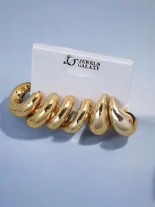 Jewels Galaxy Contemporary Half Hoop Earrings