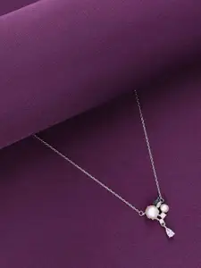 KAI JEWEL 92.5 Sterling Silver Rhodium-Plated Cubic Zirconia Necklace