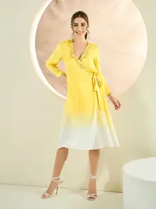 First Resort by Ramola Bachchan Tie and Dye Dyed Kimono Sleeve Satin Dress