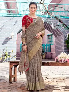 Saree mall Ethnic Printed Zari Bandhani Sarees