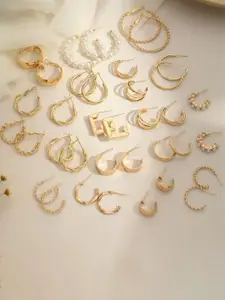 Jewels Galaxy Contemporary Half Hoop Earrings