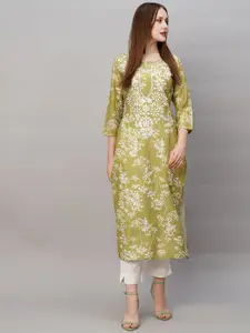 GoSriKi Women Floral Embroidered Chikankari Kurta