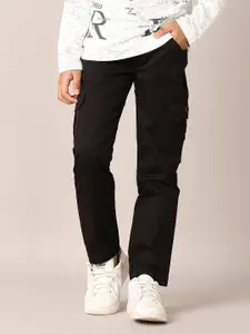 V-Mart Boys Solid Cotton Drawstring Cargos Trousers