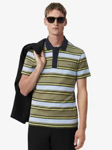 Lacoste Men Striped Polo Collar Cotton T-shirt
