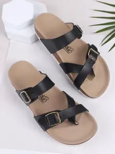 LOUD POUT Women Open Toe Flats with Buckles