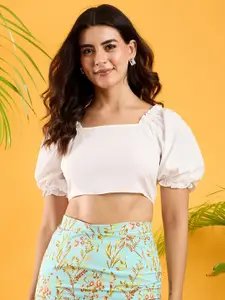 Berrylush Women Solid Square Neck Top