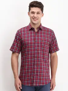 Allen Solly Men Spread Collar Tartan Checked Cotton Slim Fit Casual Shirt