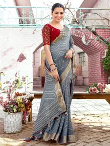 Saree mall Geometric Printed Sarees With Zari Border
