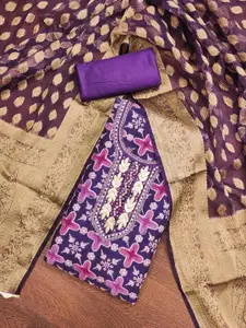 KIMISHA Embellished Organza Unstitched Dress Material