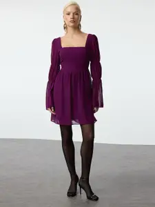 Trendyol Puff Sleeve Fit & Flare Dress