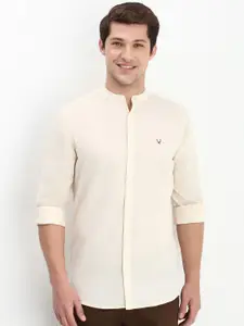 Allen Solly Men Mandarin Collar Solid Cotton Slim Fit Casual Shirt