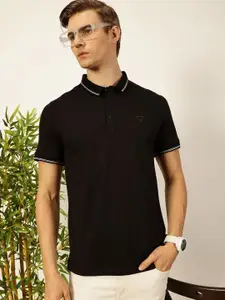 Thomas Scott Men Solid Polo Collar Cotton T-shirt