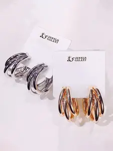 Jewels Galaxy Contemporary Half Hoop Earrings