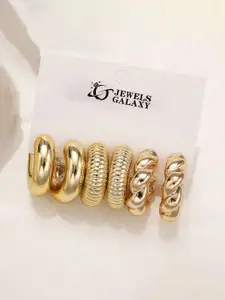 Jewels Galaxy Contemporary Half Hoop Earrings