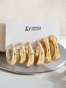 Jewels Galaxy Contemporary Half Hoop Earrings