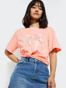 max URB_N Women Relaxed Fit Graphic Printed T-shirt