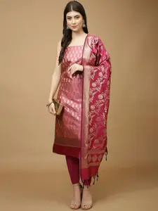 Meena Bazaar Art Silk Unstitched Dress Material