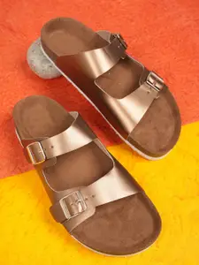 MOZAFIA Women Open Toe Flats with Buckles