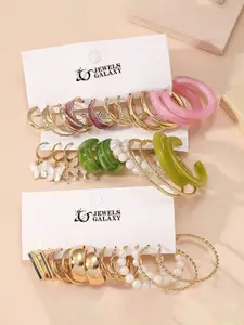 Jewels Galaxy Contemporary Half Hoop Earrings