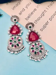 Sangria Silver Plated Beaded Earrings
