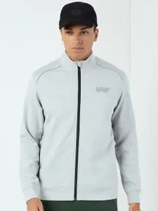 Wildcraft Men Solid Mock Collar Cotton Front-Open Sweatshirt