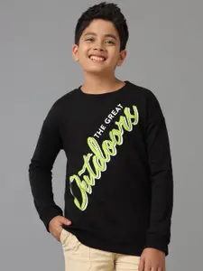 UNDER FOURTEEN ONLY Boys Typography Printed Round Neck Cotton Pullover Sweatshirt