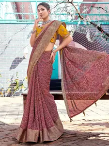 Saree mall Bandhani Zari Ethnic Printed Bandhani Sarees