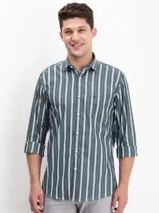 Allen Solly Men Spread Collar Vertical Striped Cotton Slim Fit Casual Shirt