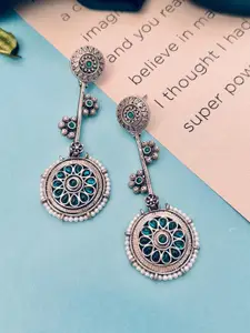 Sangria Silver Plated Stone Studded Earrings