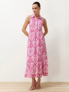 Trendyol Ethnic Motifs Print Fit & Flare Midi Dress