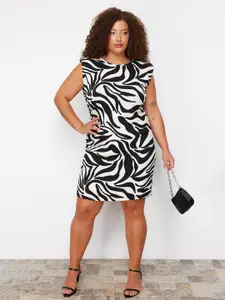 Trendyol Animal Print Peter Pan Collar A-Line Dress
