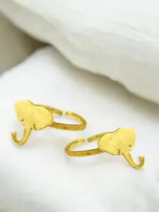 Goldnera Cute Elephant Ethnic Toe Rings