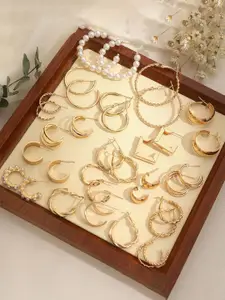 Jewels Galaxy Contemporary Half Hoop Earrings