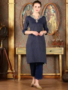 W Women Ethnic Motifs Embroidered Flared Sleeves Sequinned Kurta