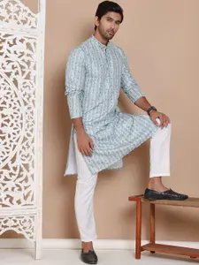 Anouk Men Printed Regular Sequinned Kurta with Pyjamas