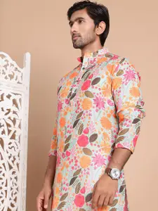 Anouk Men Floral Printed Regular Pure Cotton Kurta with Pyjamas