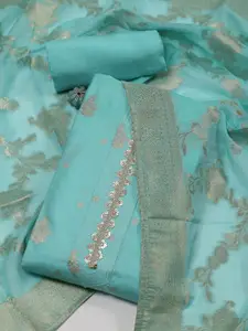 Meena Bazaar Art Silk Unstitched Dress Material