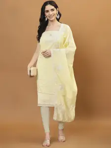 Meena Bazaar Embroidered Art Silk Unstitched Dress Material