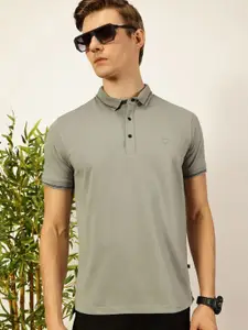 Thomas Scott Men Solid Polo Collar Cotton T-shirt