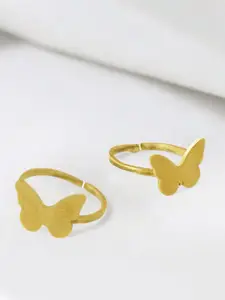 Goldnera Butterfly Ethnic Toe Rings