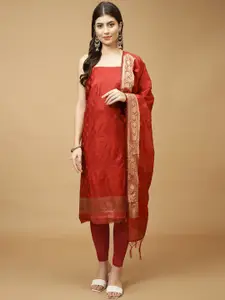 Meena Bazaar Art Silk Unstitched Dress Material