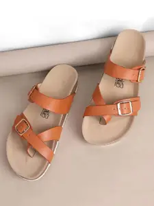 LOUD POUT Women Open Toe Flats with Buckles