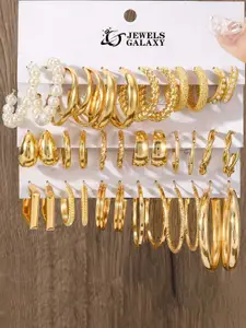 Jewels Galaxy Contemporary Half Hoop Earrings