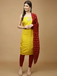 Meena Bazaar Embroidered Art Silk Unstitched Dress Material