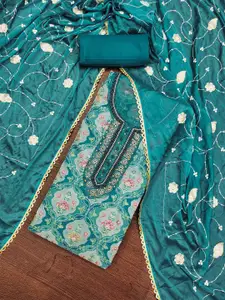 KIMISHA Embellished Organza Unstitched Dress Material