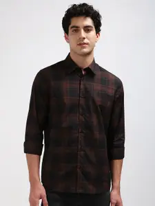 Calvin Klein Jeans Men Spread Collar Tartan Checked Cotton Casual Shirt